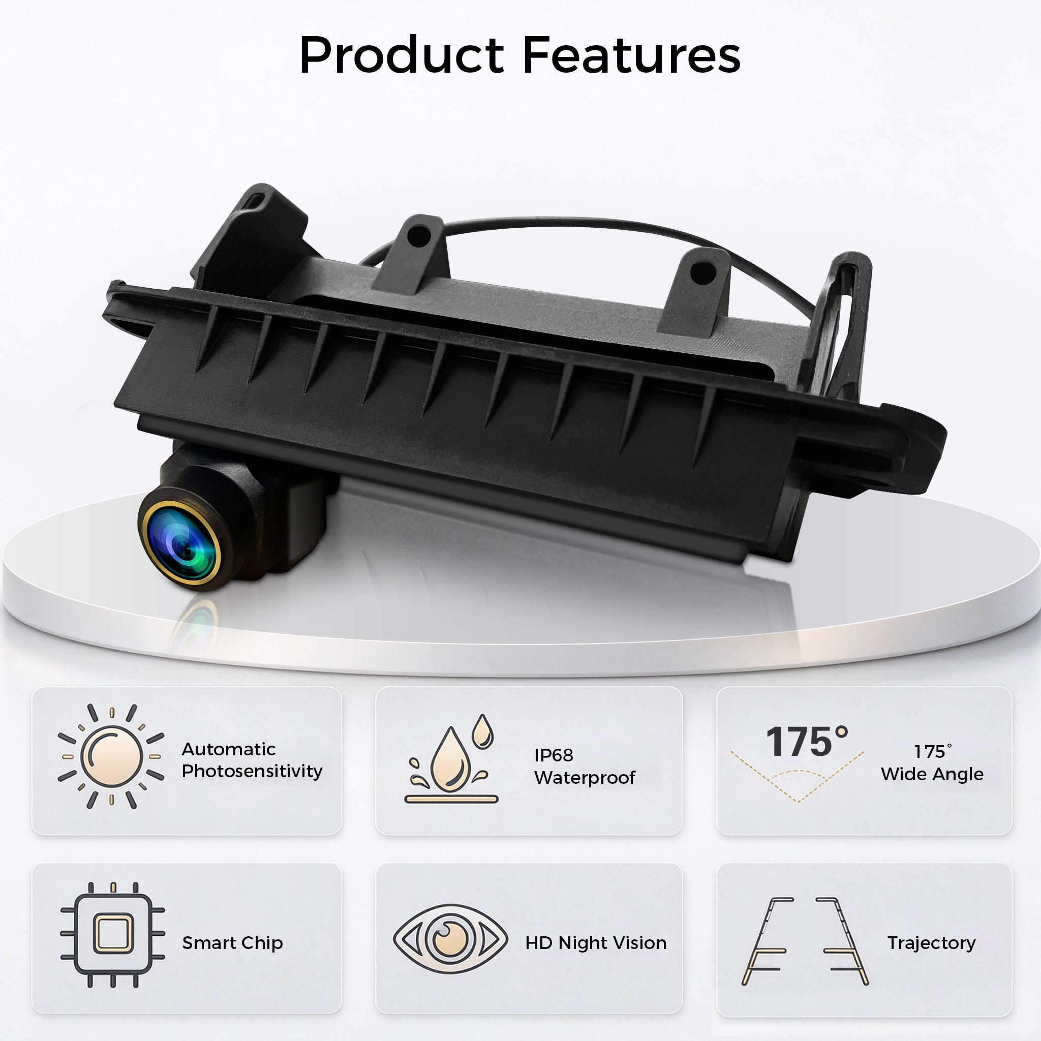 Rear View Backup Camera for Mercedes-Benz C E S GLK GLA Class | Trunk Handle Replacement