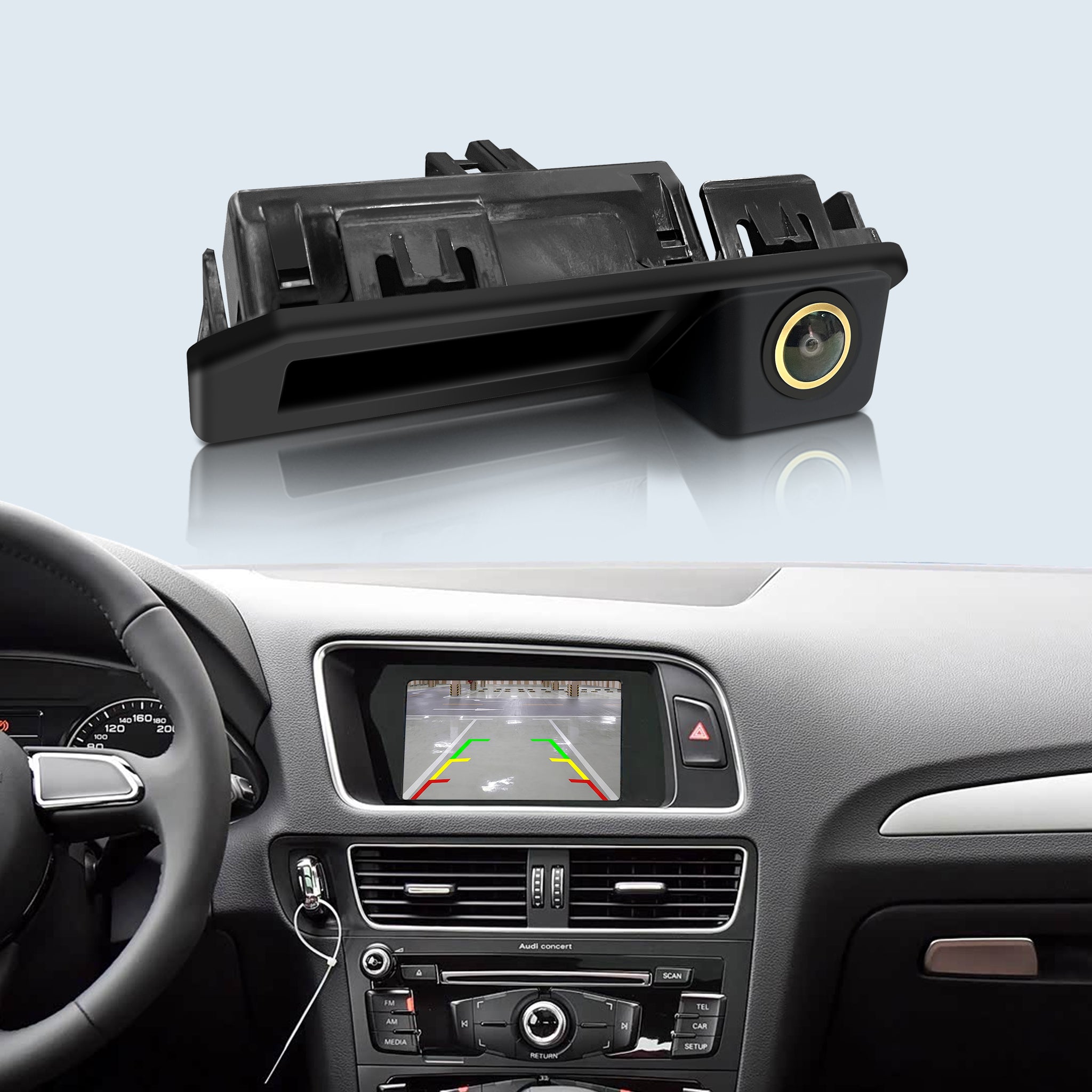 Audi VW Skoda Trunk Handle Backup Camera | Golden Fisheye Lens Rear View Reverse Camera