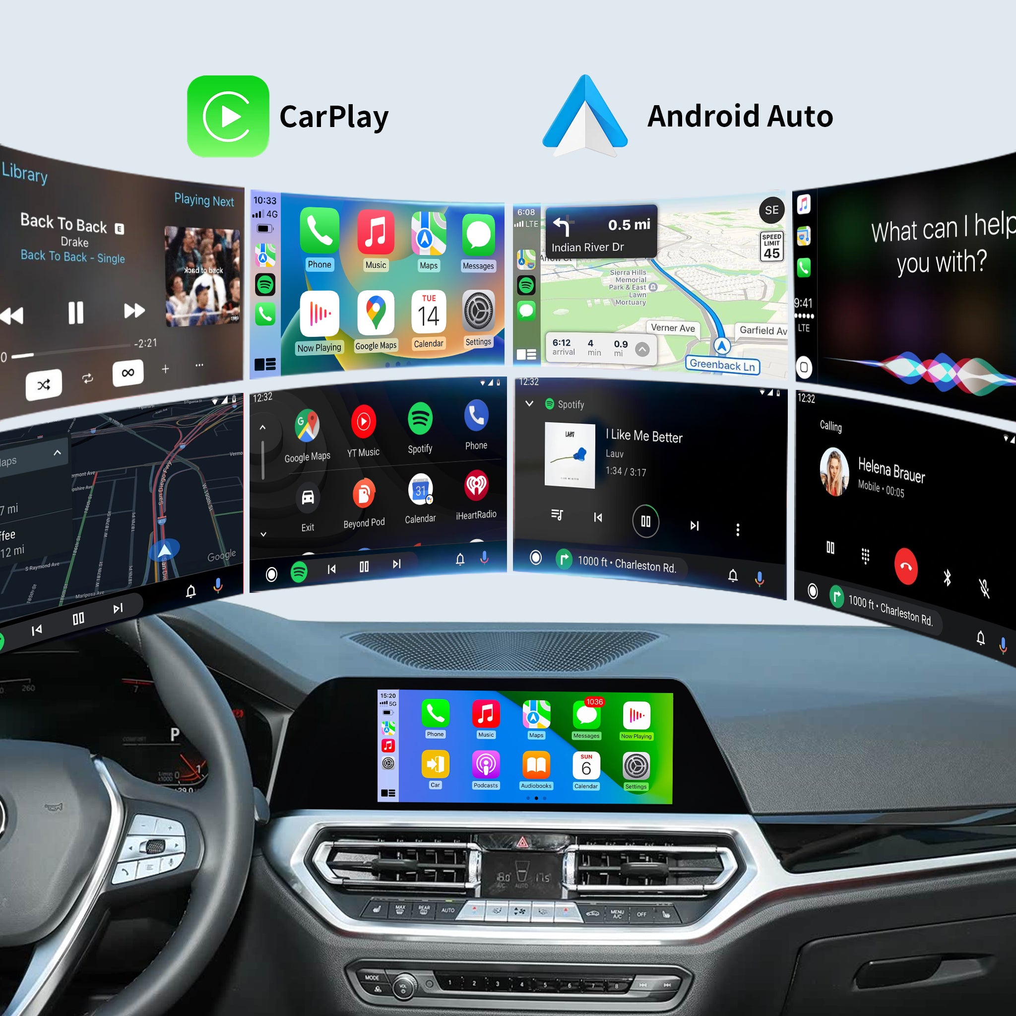 Wireless CarPlay & Android Auto Integration Interface for BMW NBT / EVO / MGU Full OEM Touchscreen Support