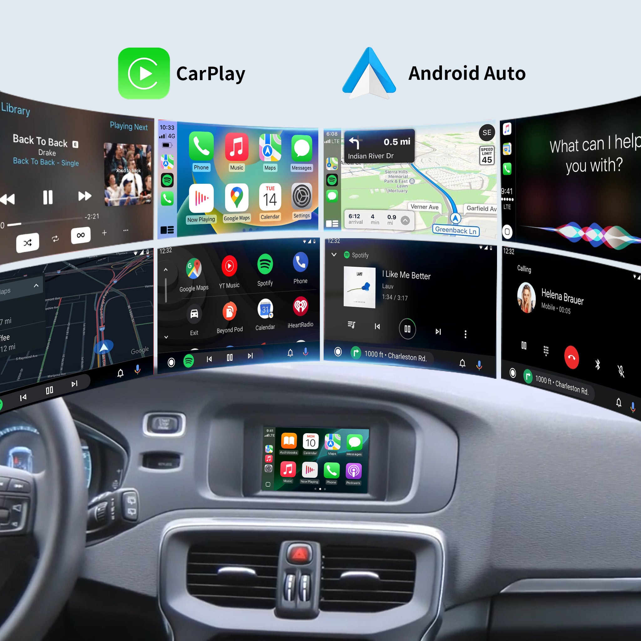 CarPlay & Android Auto for Volvo V40 V60 XC60 S60 S80 XC70 (No Globe Button)