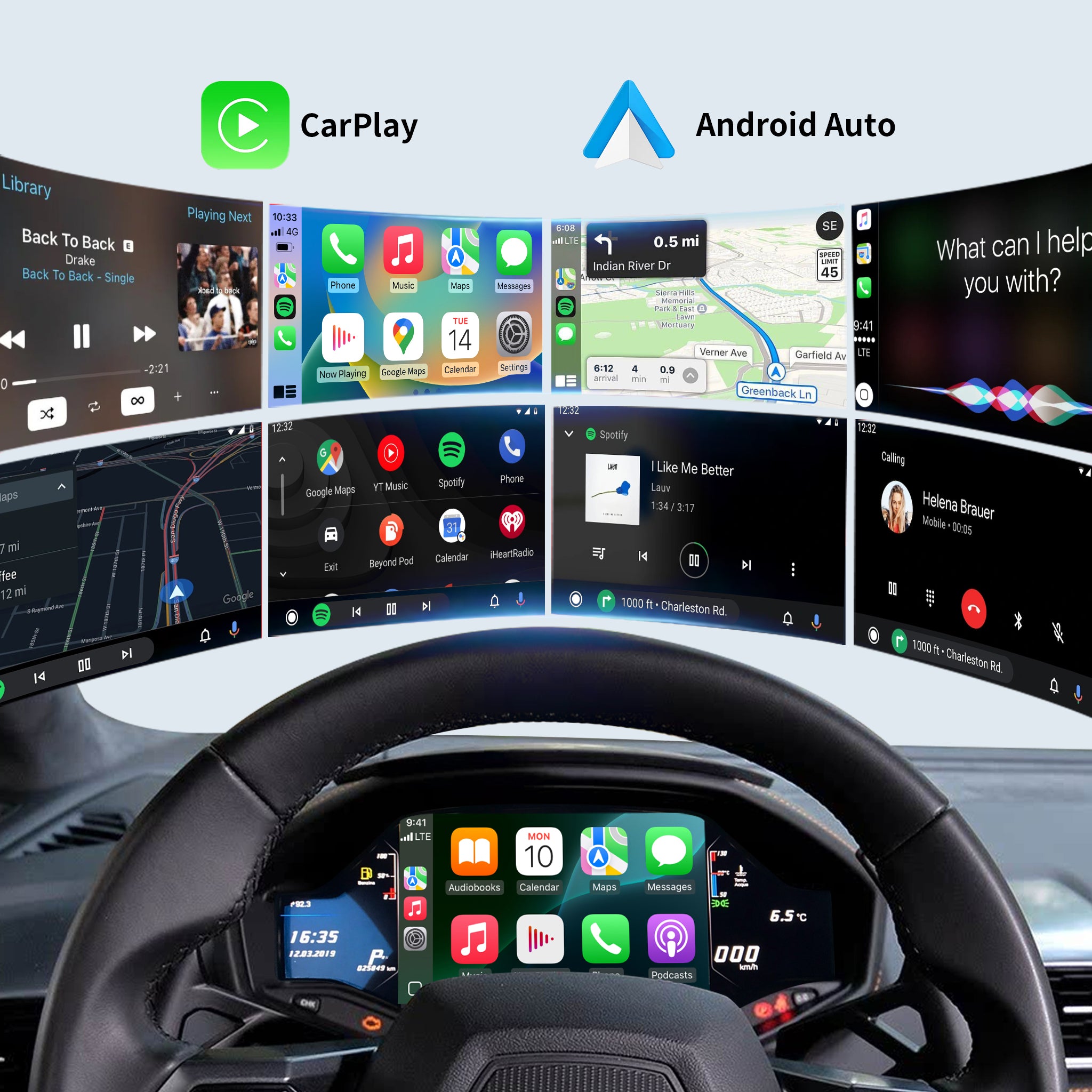 Wireless CarPlay System for Lamborghini Huracán (2014-2018) Instrument Cluster Display