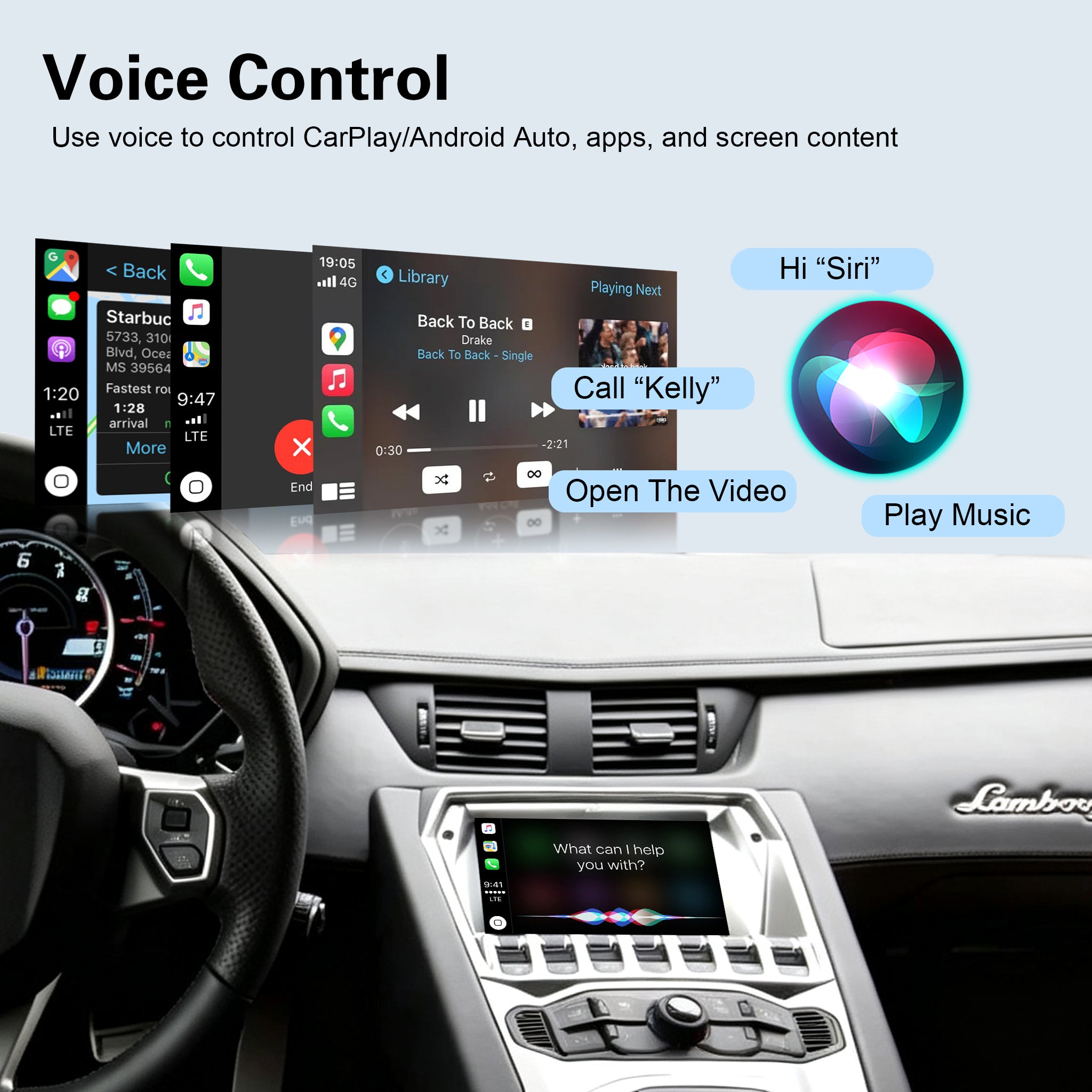 OEM Integration Wireless CarPlay Retrofit Kit for Lamborghini Aventador 2012-2019