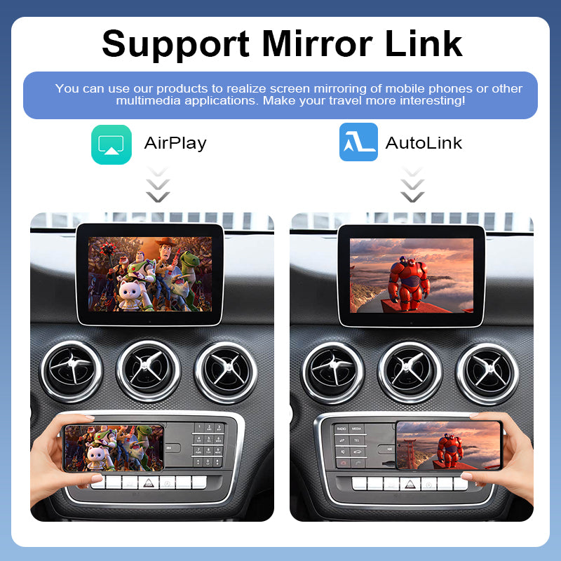 Wireless Portable CarPlay Android Auto AirPlay Screen Upgrade for Mercedes Benz A/B/C/E/S/CLA/GLA/GLC/CLS/GLE W205 Mirror Link