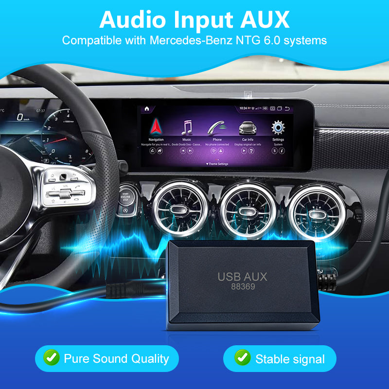 AUX to Type-C Audio Adapter for Mercedes-Benz NTG 6.0 (MBUX)