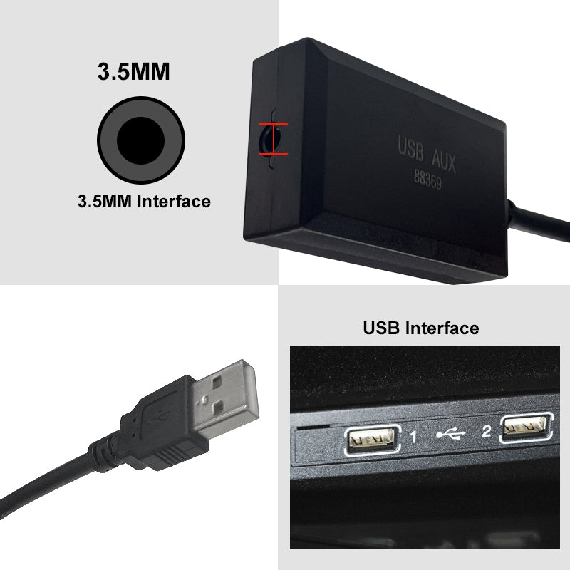 AUX to USB Adapter for Mercedes Benz NTG 5.0/5.1/5.5/6.0 System Audio Input Output Converter Aux Activator