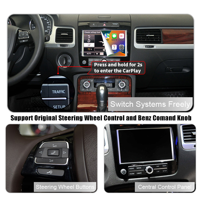 Wireless Carplay & Android Auto Module For VW Volkswagen Touareg RNS850 2011-2015 Mirror Link AirPlay Recoder Car Accessories