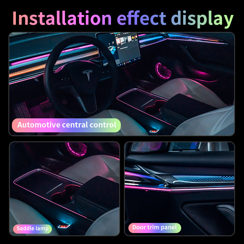 Car Styling Ambient Lamp Lights For Tesla Model 3/Model Y 2021-2023 Dragon Rainbow Laser Atmosphere Lamp Decorate Ambient Light