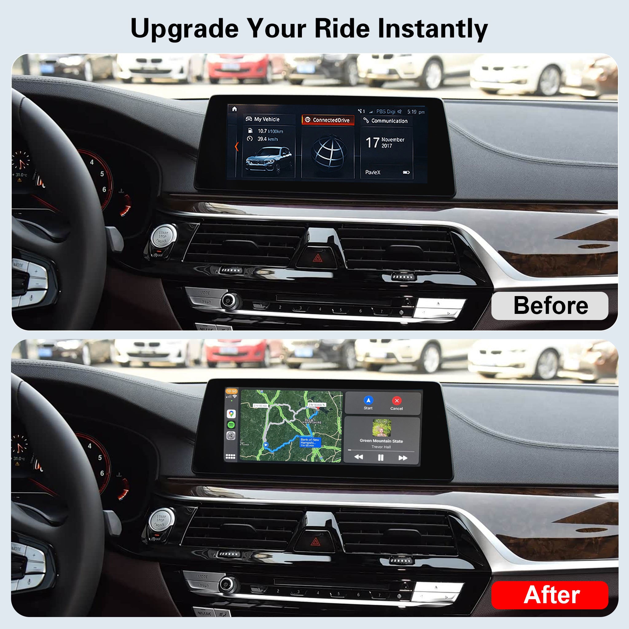 Wireless CarPlay & Android Auto Integration Interface for BMW NBT / EVO / MGU Full OEM Touchscreen Support
