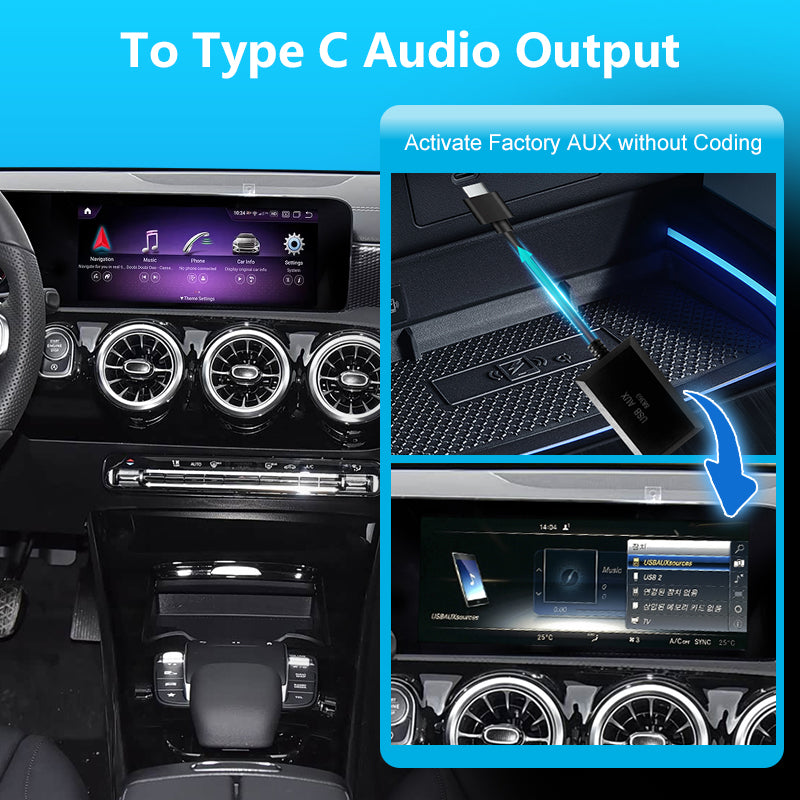 AUX to Type-C Audio Adapter for Mercedes-Benz NTG 6.0 (MBUX)