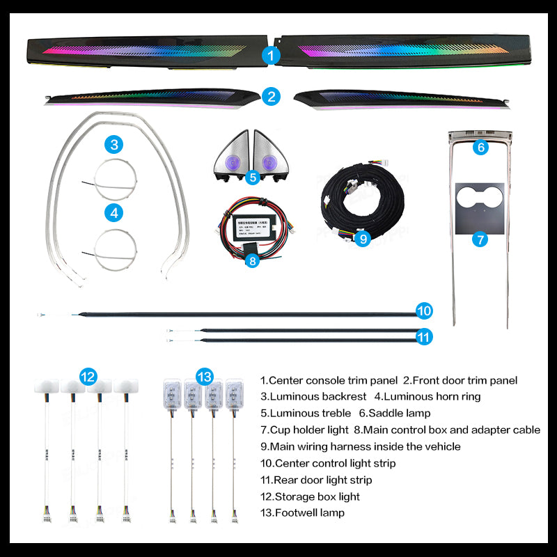 Car Styling Ambient Lamp Lights For Tesla Model 3/Model Y 2021-2023 Dragon Rainbow Laser Atmosphere Lamp Decorate Ambient Light