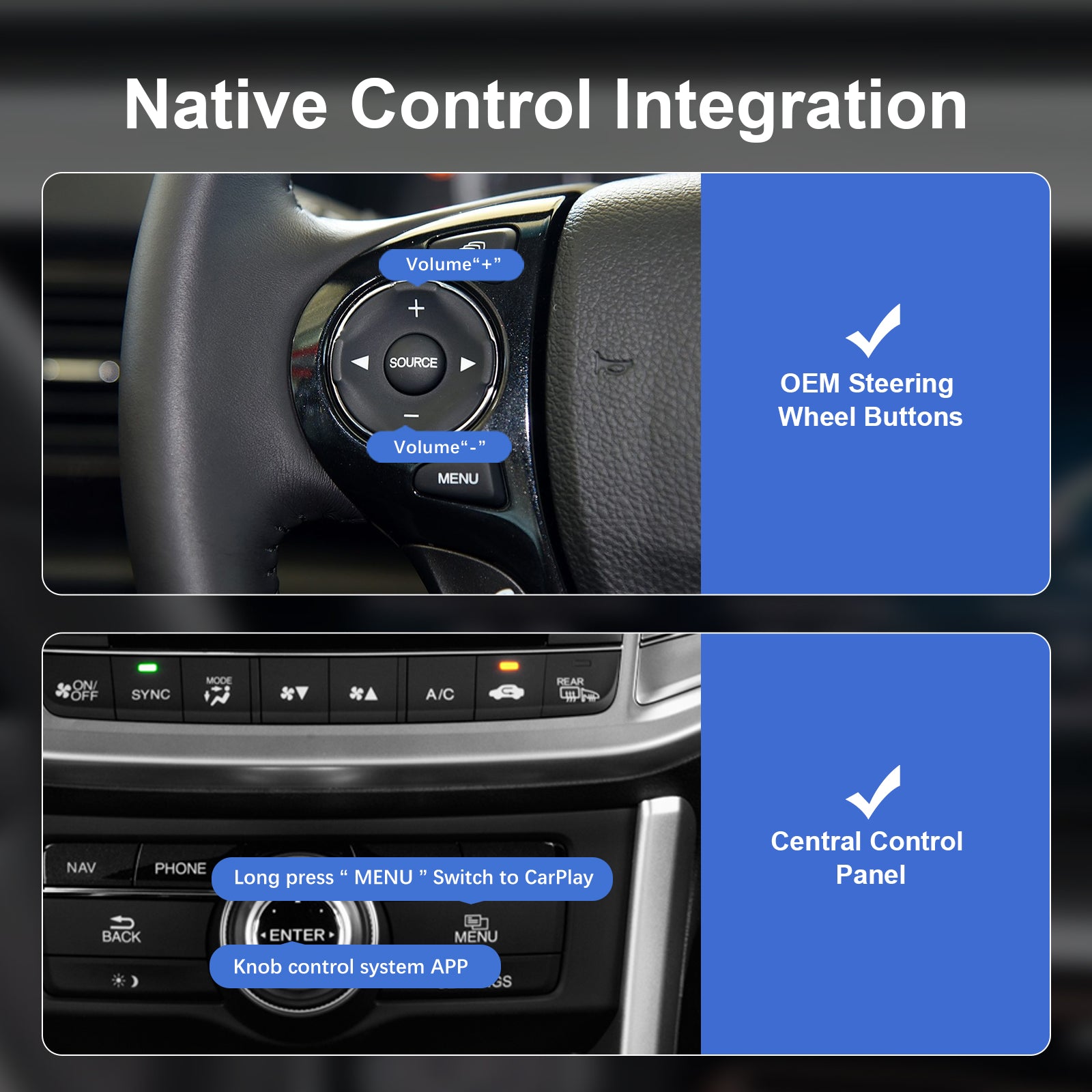 Wireless CarPlay & Android Auto Upgrade for Honda Odyssey (Dual Screen Models)