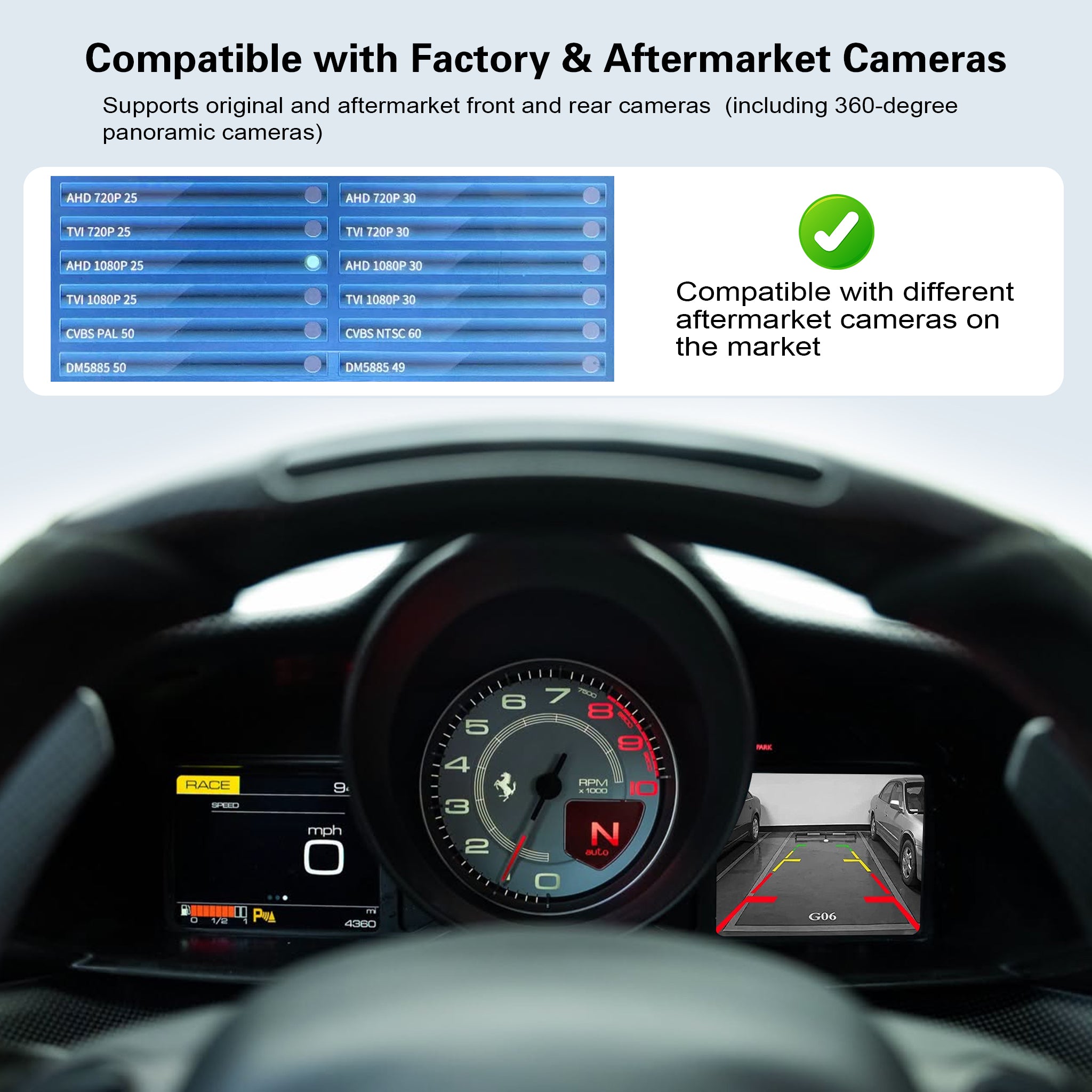 Wireless CarPlay & Android Auto Module for Ferrari 458 / 488 | Instrument Cluster Screen Upgrade
