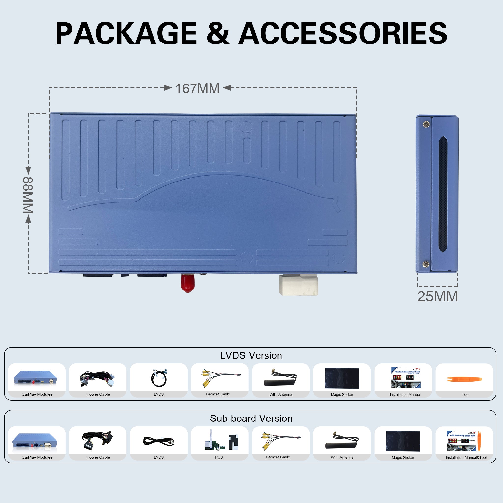 Gen3 CarPlay Decoder Module for Dodge Uconnect Radio Dodge Challenger / Viper Ram / Journey / Dart OEM Factory Screen Upgrade