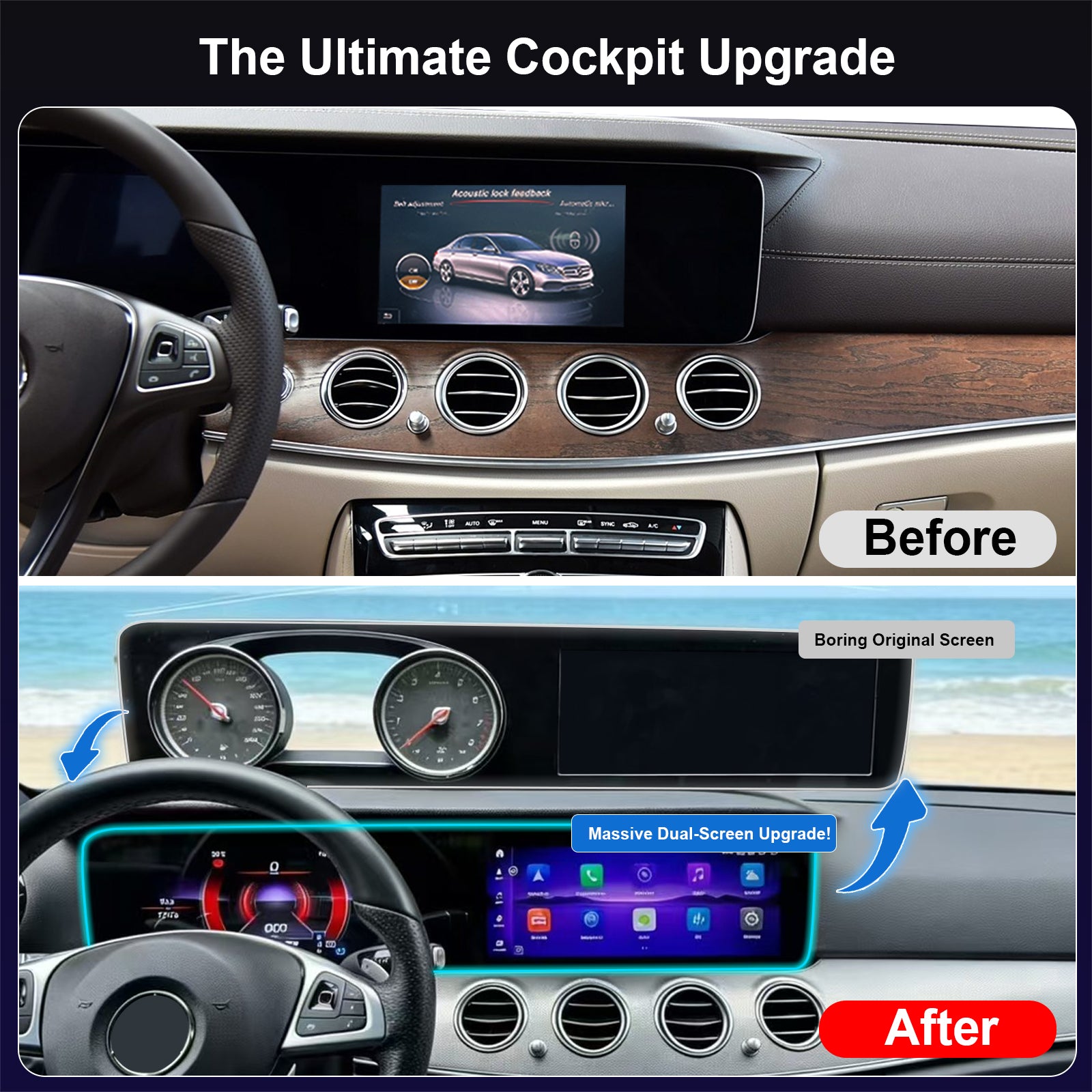 Qualcomm Android 14 Dual Screen Upgrade for Mercedes E-Class