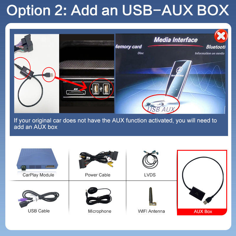 Wireless Portable CarPlay Android Auto AirPlay Screen Upgrade for Mercedes Benz A/B/C/E/S/CLA/GLA/GLC/CLS/GLE W205 Mirror Link