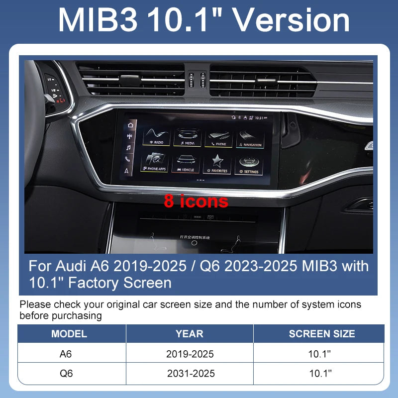 ZTUZAUTO Wireless CarPlay Audi A6 Q6 2019-2025 MIB3 System Android Auto Mirror-Link Retrofit AirPlay Support Cameras