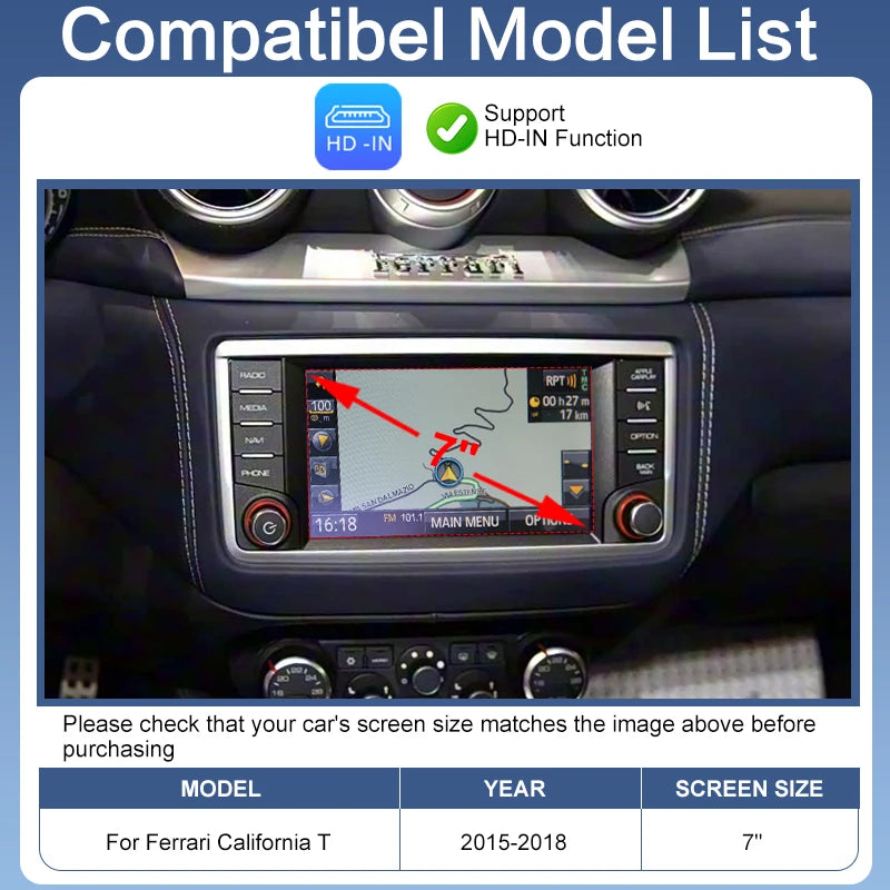 Wireless CarPlay Smart Module Ferrari California T/Portofino/GTC4Lusso/BR20 Support Android Auto AirPlay Autolink Cameras