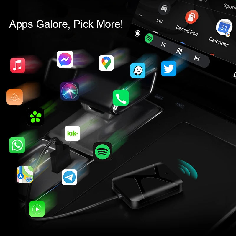 NEW ZTUZAUTO ZT-AI-X6 Wireless CarPlay Android Auto Adapter 2 1 Mini Car AI Box Audi VW Plug & Play USB Type-C Apple Google