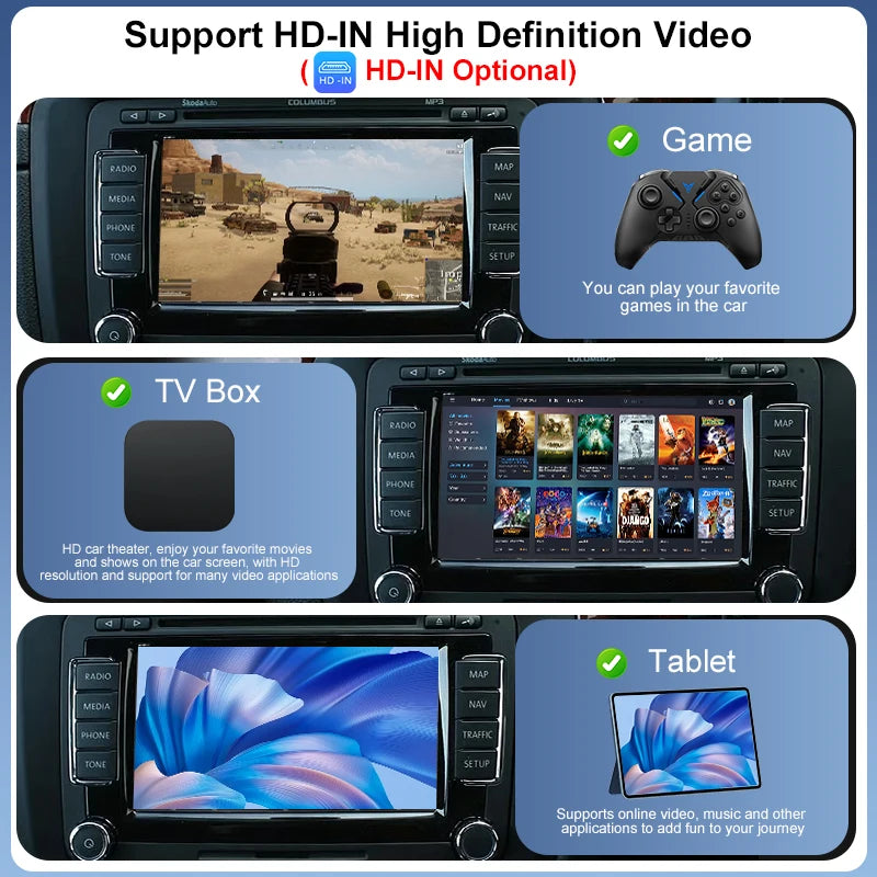 ZTUZAUTO Wireless Android Auto Apple CarPlay Adapter for Skoda Superb Yeti Support Airplay Mirror Link Navigation Touch Control