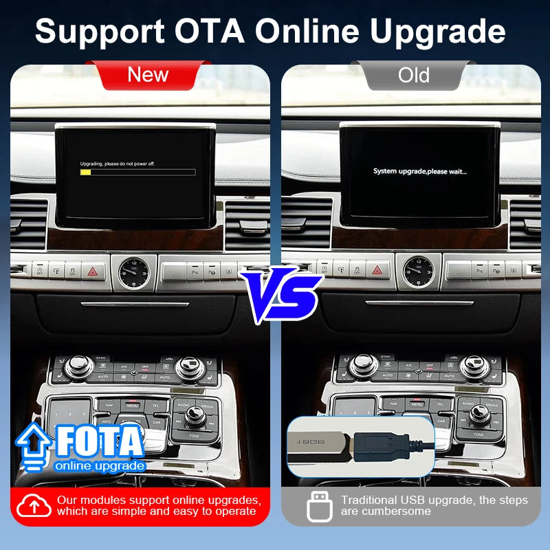 ZTUZAUTO Wireless Apple CarPlay Android Auto Interface for Audi A8/A8L 2010-2017 Mirror Link AirPlay Maps Whatsapp Support Voice