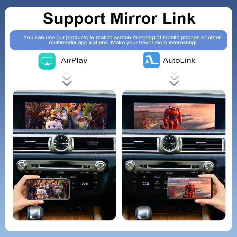 ZTUZAUTO Wireless CarPlay Android Auto Adapter for Lexus GS 2012-2017 AirPlay Mirror Link USB Navigation Plug Play Upgrade Voice