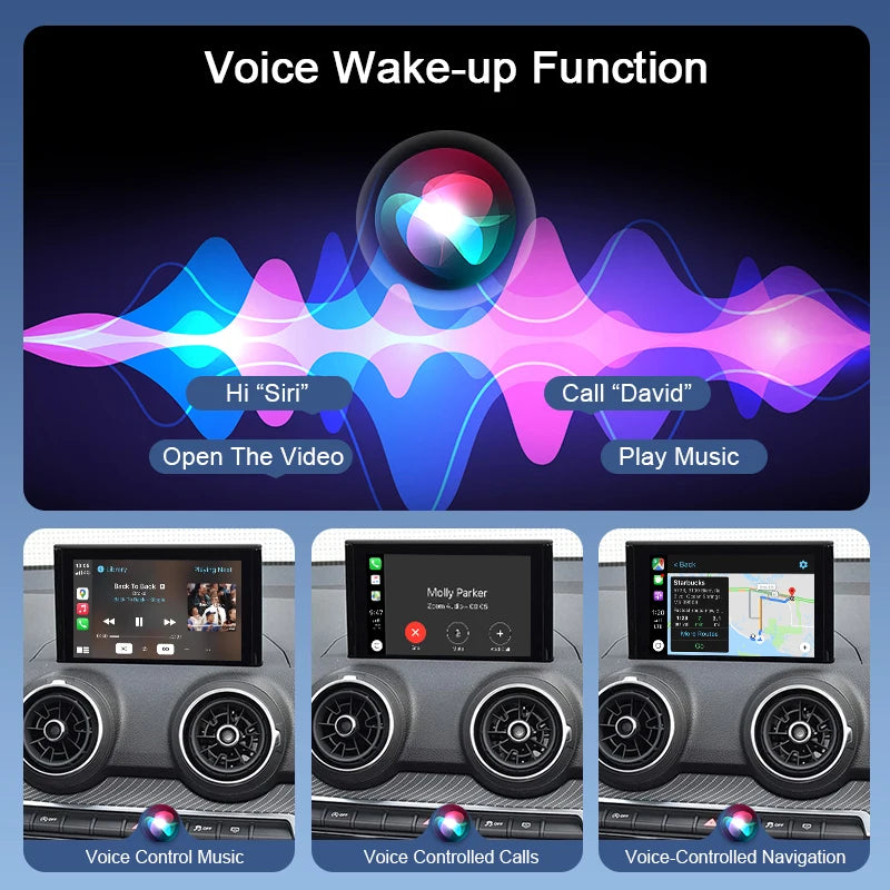ZTUZAUTO Portable Wireless CarPlay Android Auto Interface for Audi Q2L Q7 MIB/MIB2 2016-2022 with Voice Control