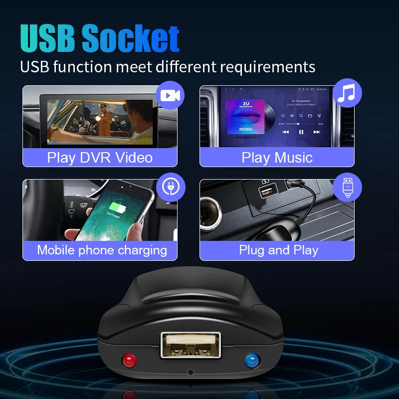 Wireless Android Auto Apple Carplay Adapter AI Box Android 10 0 Smart TV Box 32G Support WiFi 4 Cores Fast Connect Multimedia