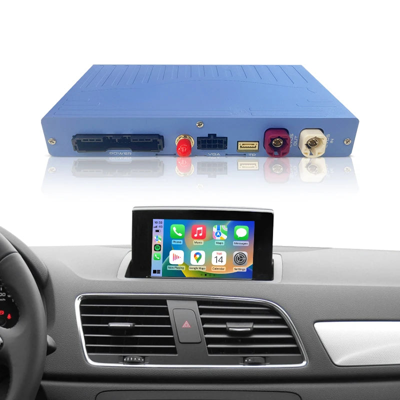 Wireless CarPlay & Android Auto Portable Retrofit Module for Audi A1/Q3 2012-2018 Touch Voice Assist Camera Support 12V