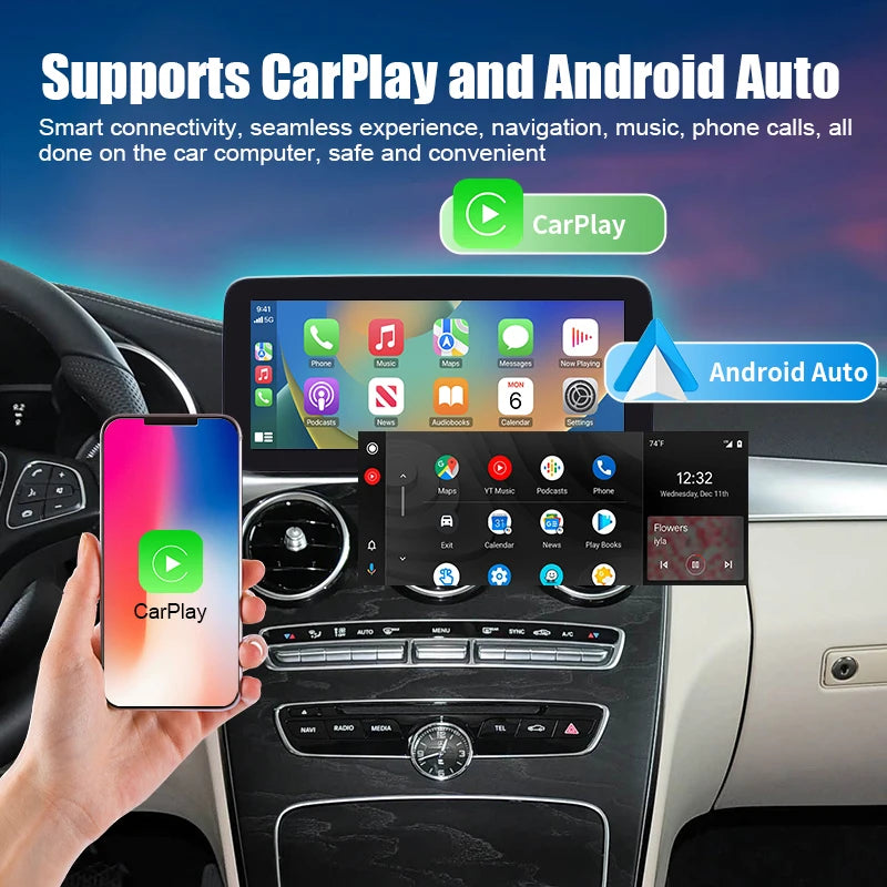 12.3/10.25 Inch Wireless CarPlay Multimedia Linux Touch Screen for Mercedes-Benz C Class /GLC 2015-2019 NTG5.0 5.1 System
