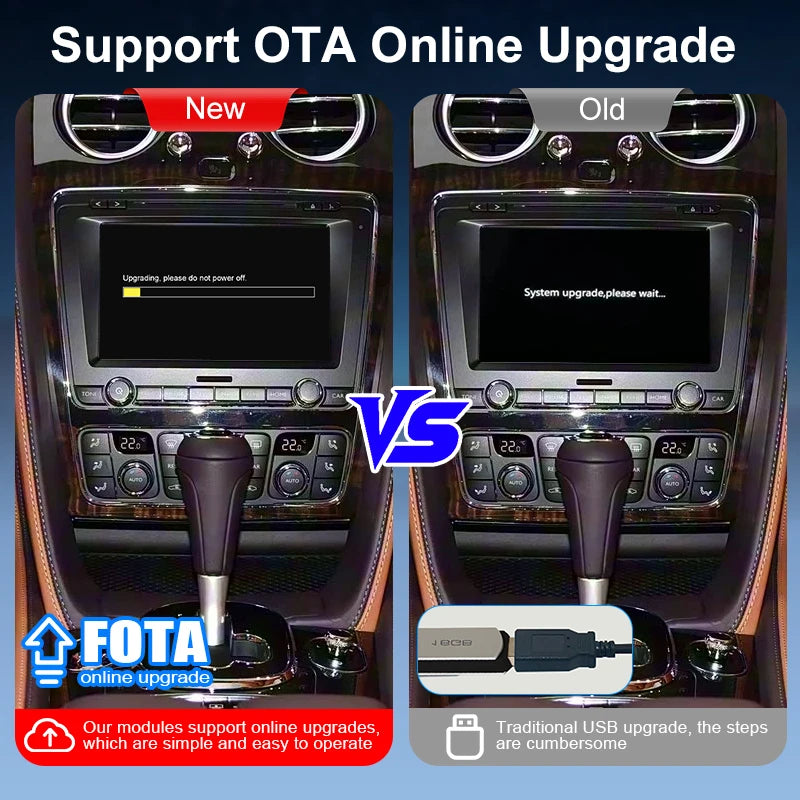 Wireless Apple CarPlay Android Auto Voice Control for Flying Spur 14-17 Retrofit Kit AirPlay Mirror Link Navigation Reverse