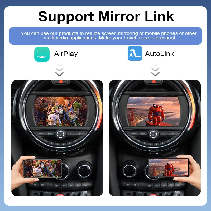 Wireless Portable Android Auto Apple CarPlay Adapter WiFi/Bluetooth for Mini R55-R61 F54-F57 John Cooper Hardtop Countryman