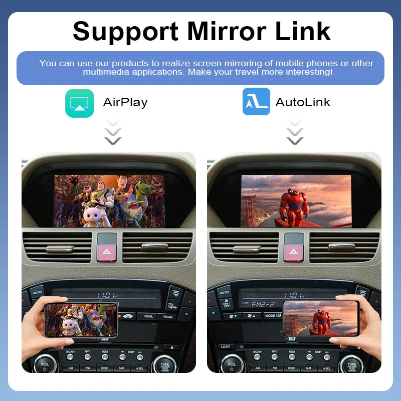 Android Auto Wireless Carplay Box For Acura MDX 2007 -2013 Module Car Play AirPlay Mirror Link Interface Support Camera MIC Maps