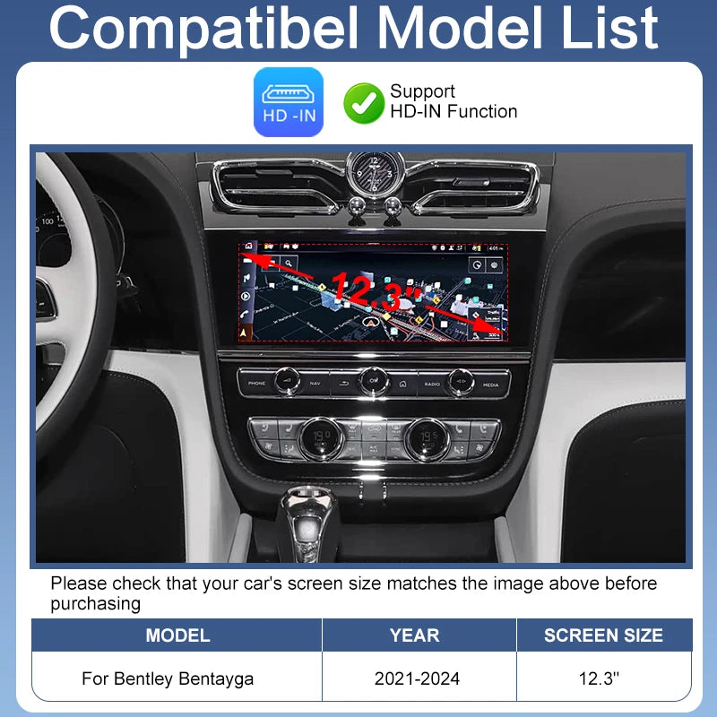 Wireless CarPlay Retrofit Kit for Bentley Bentayga /Flying Spur/Continental 19-21 Android Auto Airplay MirrorLink Voice Control