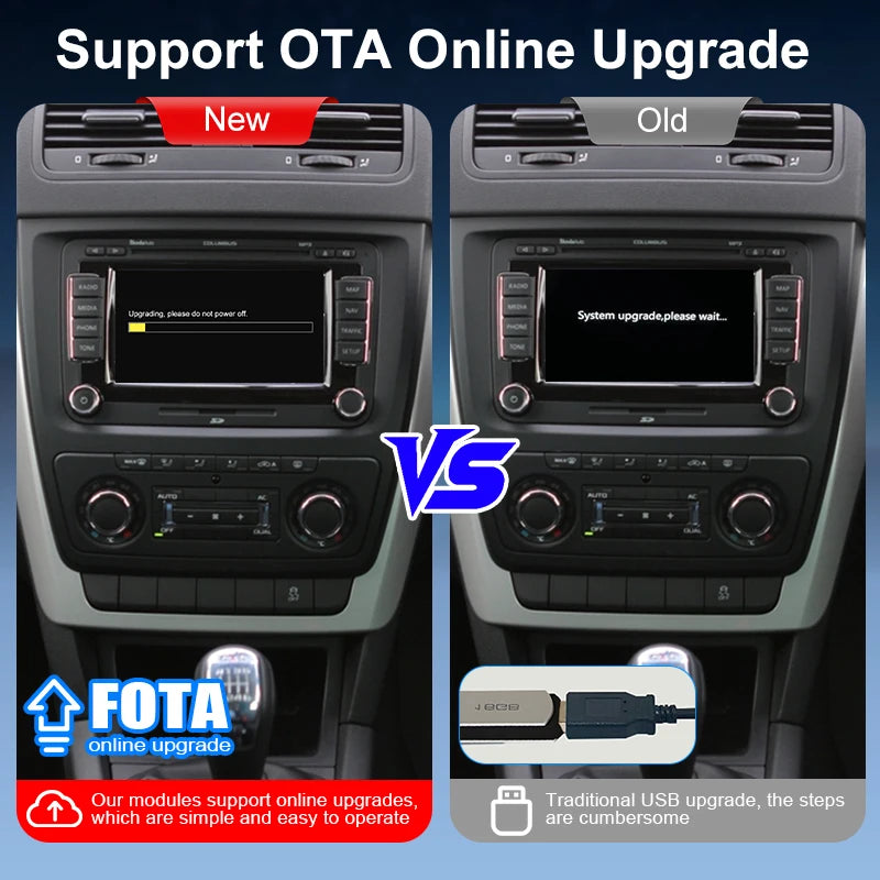 ZTUZAUTO Wireless Android Auto Apple CarPlay Adapter for Skoda Superb Yeti Support Airplay Mirror Link Navigation Touch Control