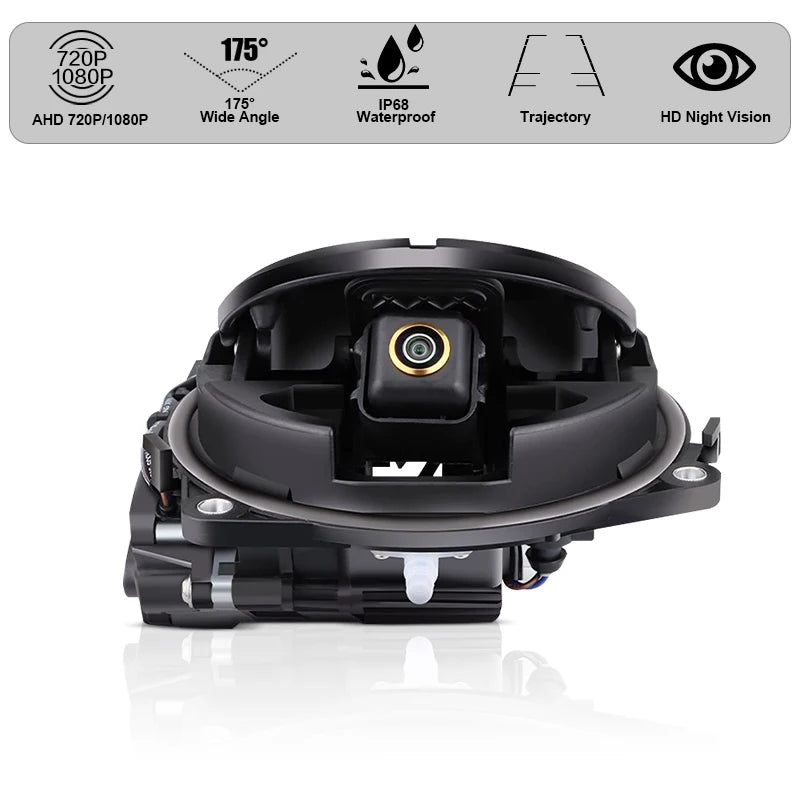 170 Wide Angle Fisheye Lens AHD 1080P Flip Emblem Car Reverse Backup Parking Camera Sony Sensor IP68 Waterproof Night Vision