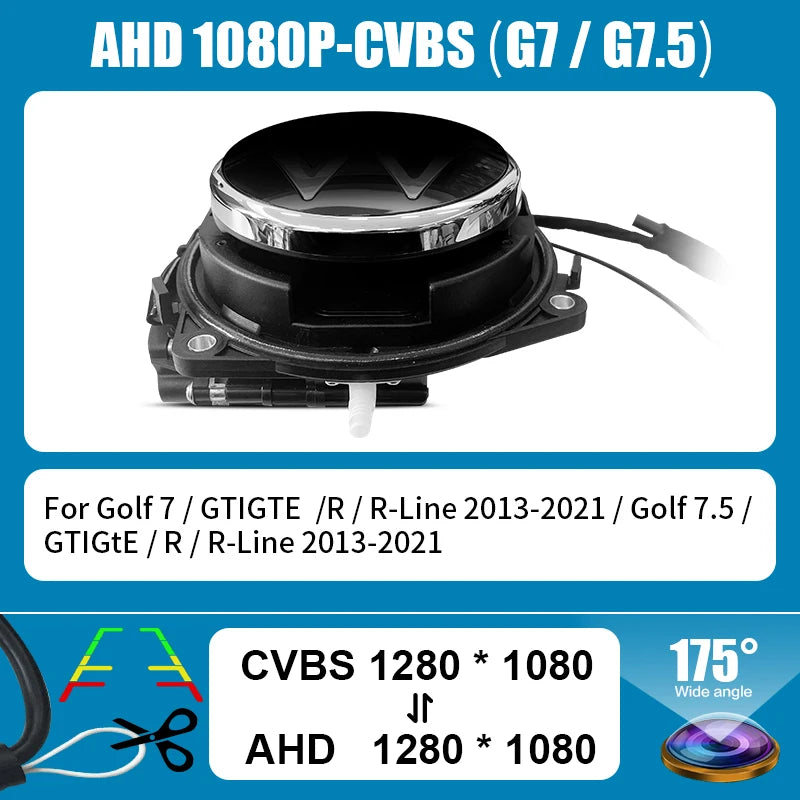 170 Wide Angle Fisheye Lens AHD 1080P Flip Emblem Car Reverse Backup Parking Camera Sony Sensor IP68 Waterproof Night Vision