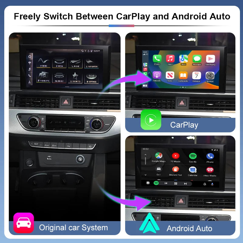 ZTUZAUTO GEN3 MIB3 Wireless CarPlay Android Auto Box Voice Control Car Original Screen Upgrade for Audi A4/A5/Q2/Q4/Q5L