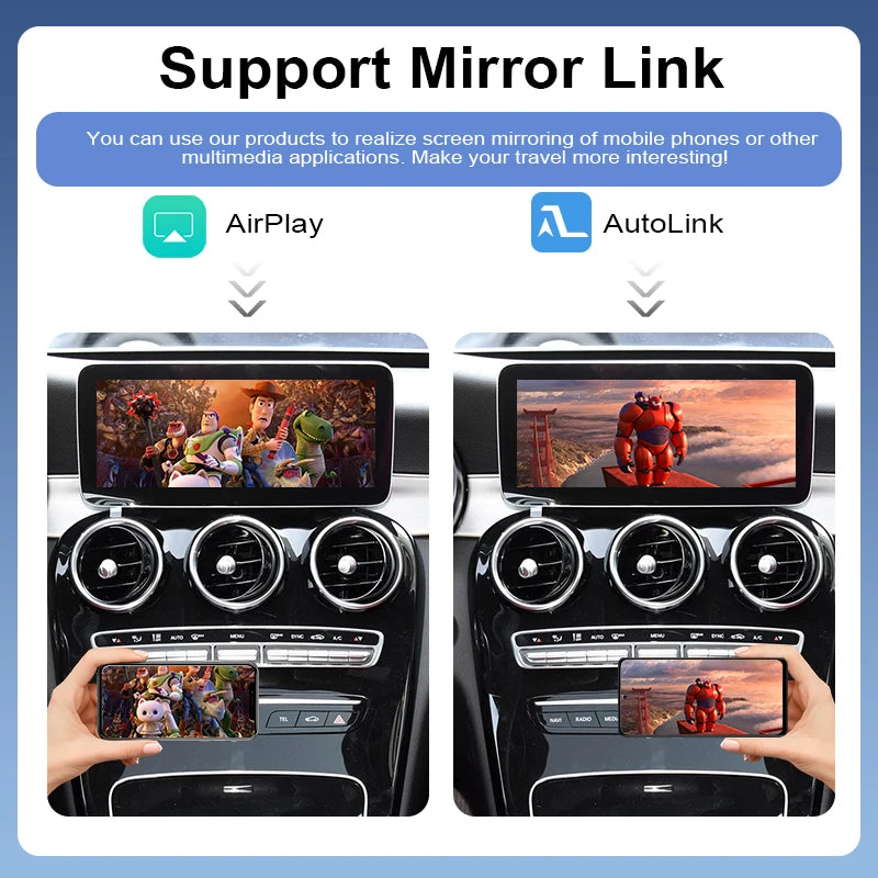Wireless CarPlay Android Auto Adapter Mercedes Benz C Class W205 S Class W222 NTG5.5 OEM Upgrade Support Front/Rear Cameras