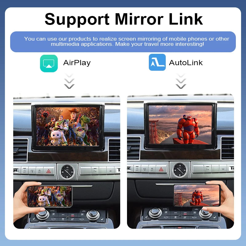 ZTUZAUTO Wireless Apple CarPlay Android Auto Interface for Audi A8/A8L 2010-2017 Mirror Link AirPlay Maps Whatsapp Support Voice