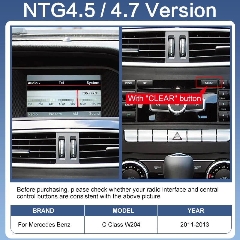 Wireless CarPlay Android Auto Adapter Voice Control 360 Camera Support for Mercedes Benz A/B/C/E Class GLA/CLA/GLK/SLK/CLS W204