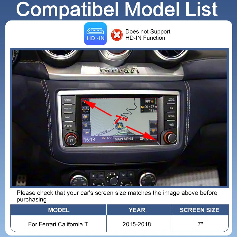 Wireless CarPlay Smart Module Ferrari California T/Portofino/GTC4Lusso/BR20 Support Android Auto AirPlay Autolink Cameras