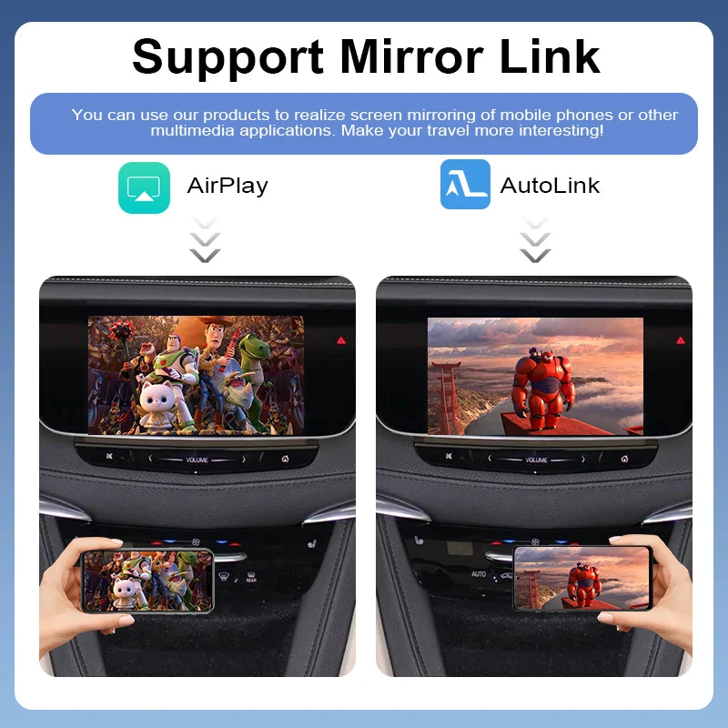 Wireless CarPlay for Cadillac XT5 2016-2019 SRX XTS CTS ATS 8'' HMI 2.0 Android Auto Mirror Link AirPlay Support Reverse Camera