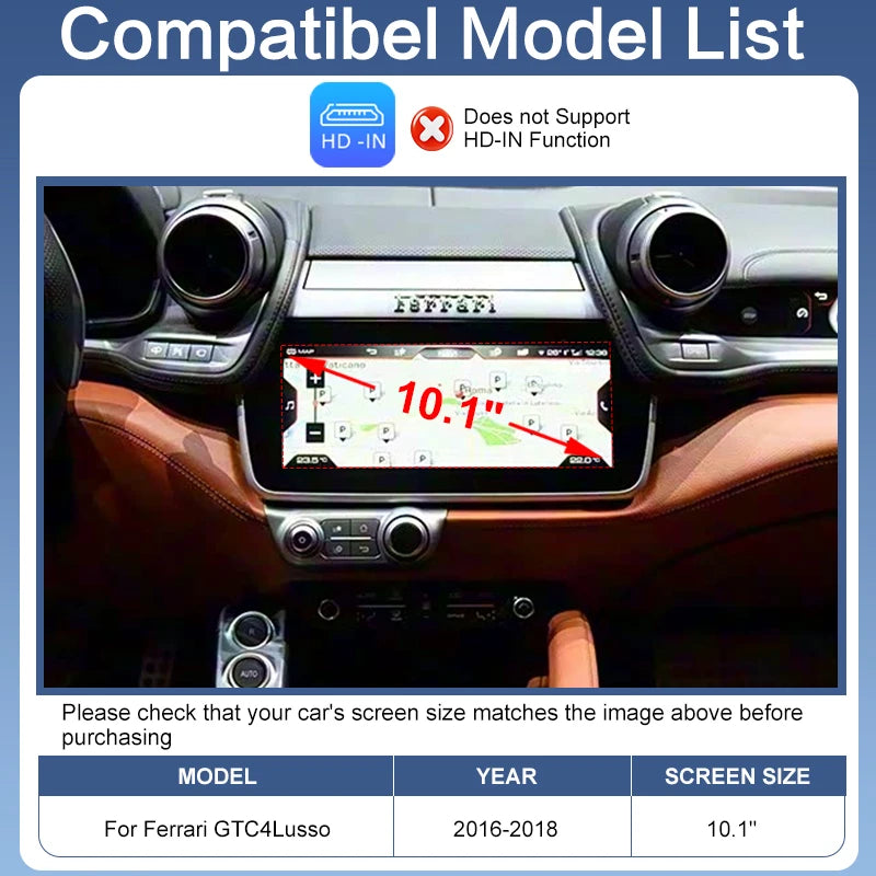 Wireless CarPlay Smart Module Ferrari California T/Portofino/GTC4Lusso/BR20 Support Android Auto AirPlay Autolink Cameras