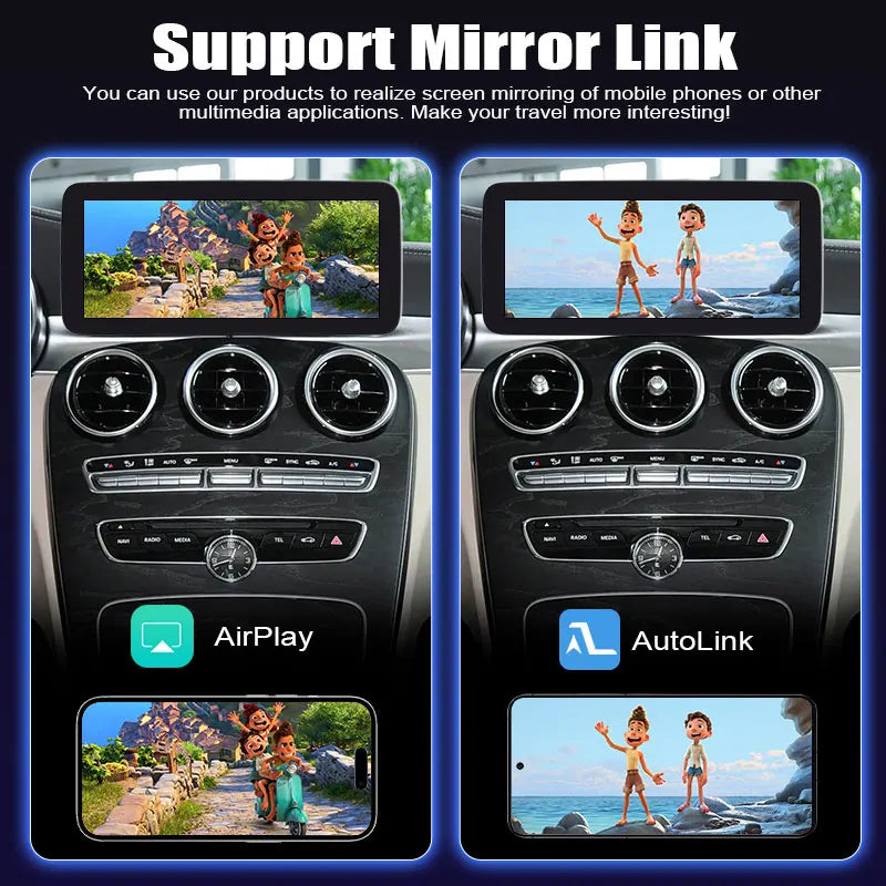 12.3/10.25 Inch Wireless CarPlay Multimedia Linux Touch Screen for Mercedes-Benz C Class /GLC 2015-2019 NTG5.0 5.1 System