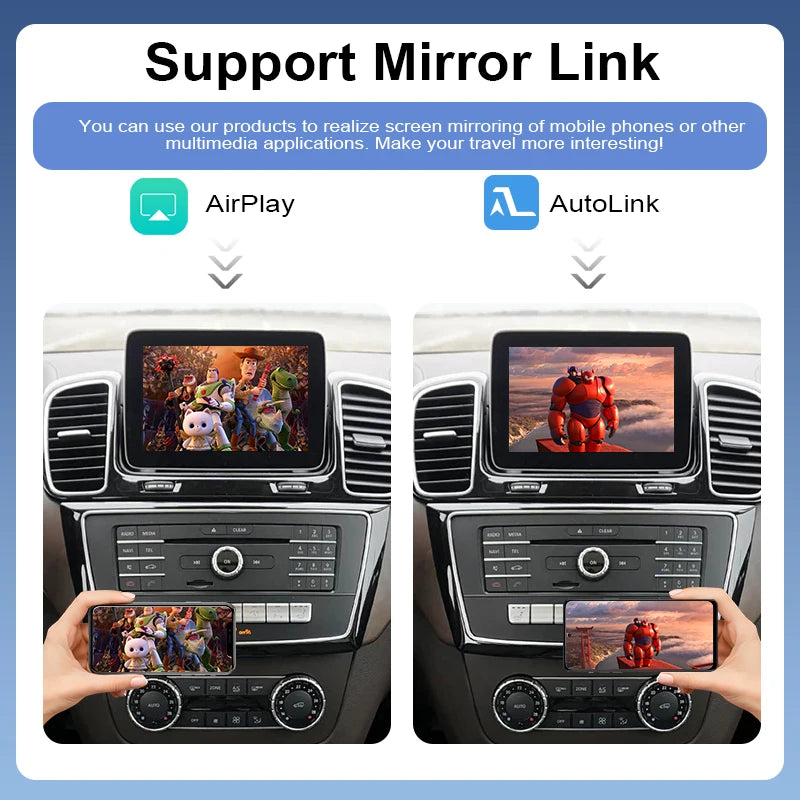 Wireless CarPlay & Android Auto Adapter for Mercedes Benz NTG5.0/5.1 for 2015-2019 GLE/GLS Class AirPlay MirrorLink Plug & Play
