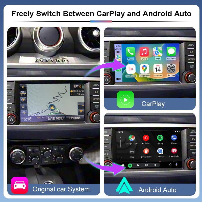 Wireless CarPlay Smart Module Ferrari California T/Portofino/GTC4Lusso/BR20 Support Android Auto AirPlay Autolink Cameras