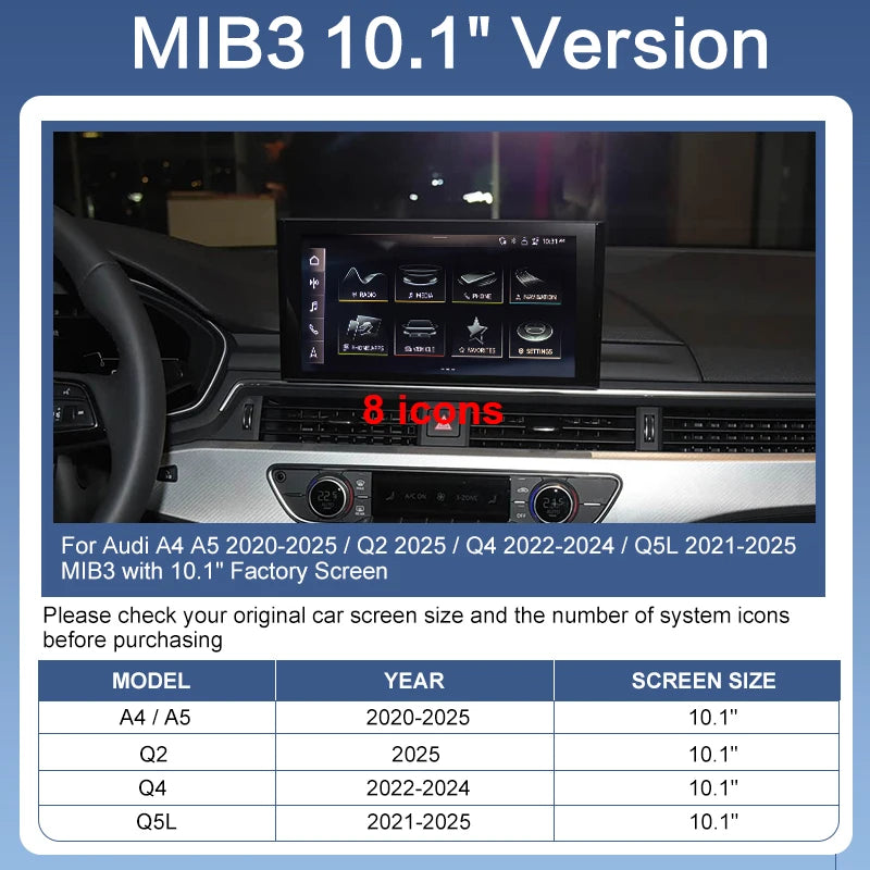 ZTUZAUTO GEN3 MIB3 Wireless CarPlay Android Auto Box Voice Control Car Original Screen Upgrade for Audi A4/A5/Q2/Q4/Q5L