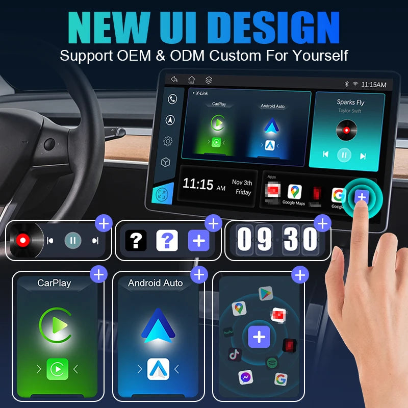 Wireless Android Auto Apple Carplay Adapter AI Box Android 10 0 Smart TV Box 32G Support WiFi 4 Cores Fast Connect Multimedia