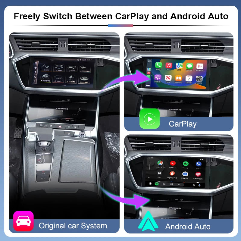 ZTUZAUTO Wireless CarPlay Audi A6 Q6 2019-2025 MIB3 System Android Auto Mirror-Link Retrofit AirPlay Support Cameras