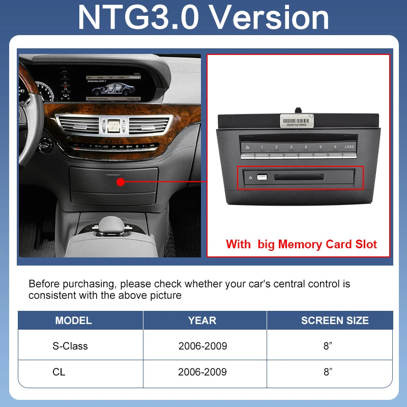 ZTUZAUTO Wireless Carplay Adapter for Mercedes Benz S-Class/CL W221 2006-2012 Remote Control 360 Camera Support Front/Reverse